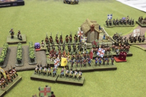 As the cavalry forces bleed each other dry, a furious struggle over the town raged on the left-center.